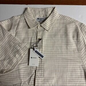 Sperry Premium Collection Mens Button Down‎ Shirt Short Sleeve Striped
